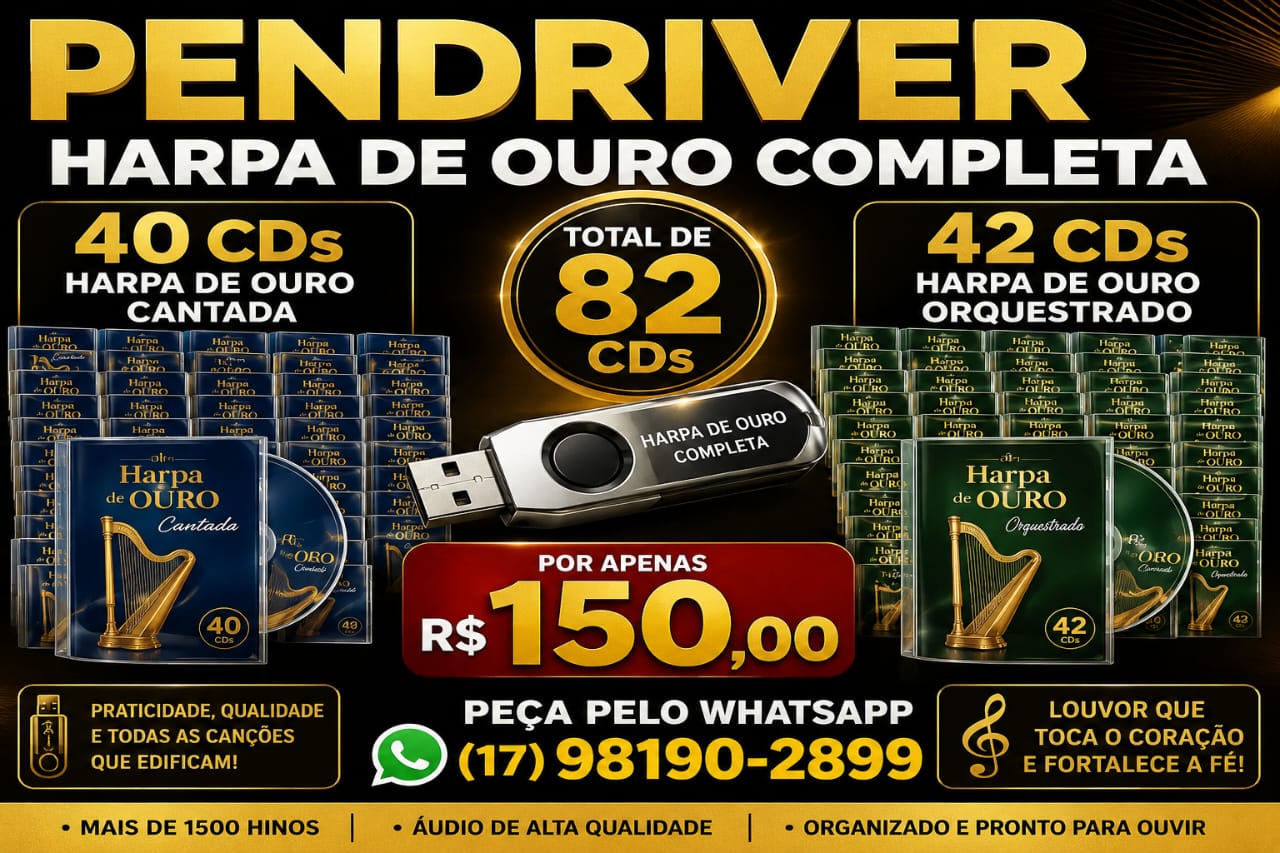 ~Pendriver 82 cds da Harpa De Ouro